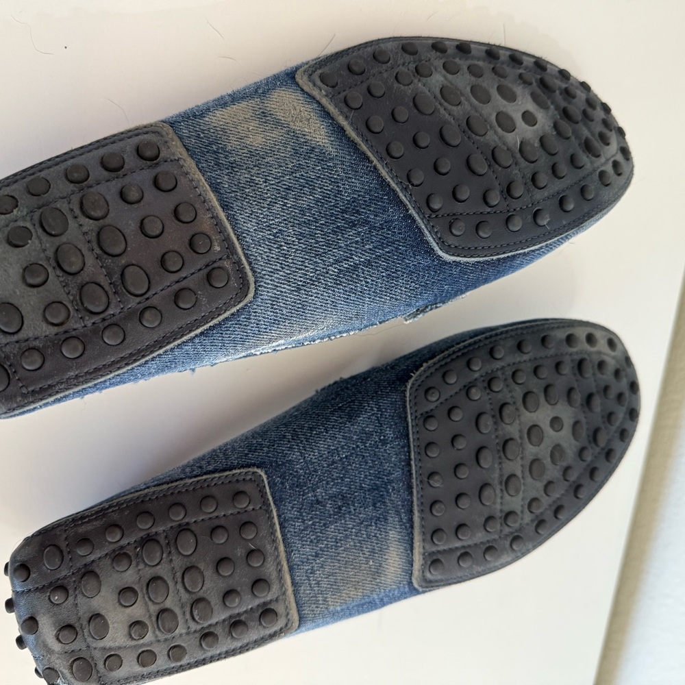 Tod's Blue Denim Loafers with Silver Accent - Picture 4 of 5